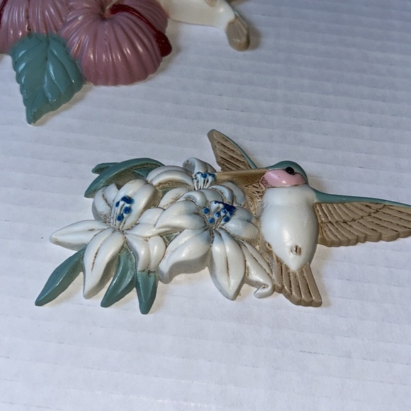 Vintage Burwood Hummingbirds set of 3 Wall Decor Made in USA - Picture 4 of 6
